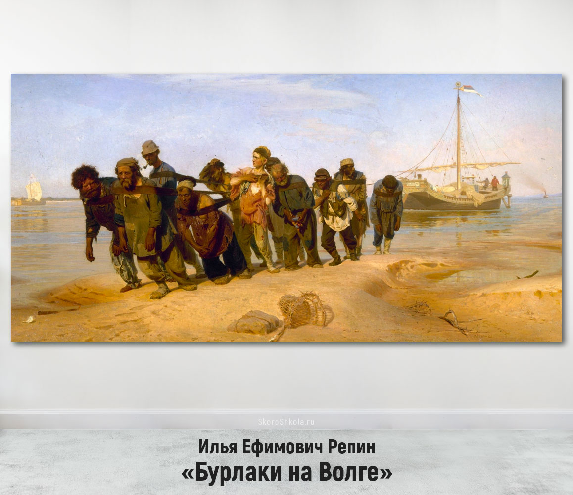 Илья Ефимович Репин «Бурлаки на Волге»